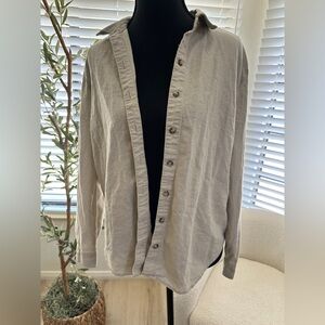 Casual Beige Button-Up Shirt